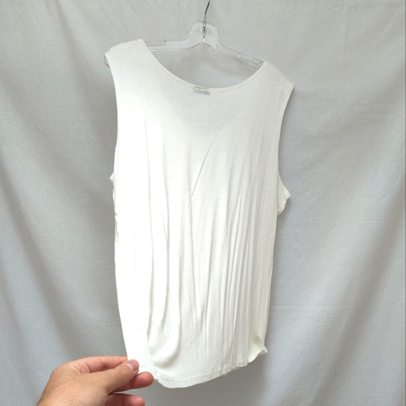 Clientele white applique top plus size blouse 22 lightweight 3X casual stretch - Picture 10 of 10